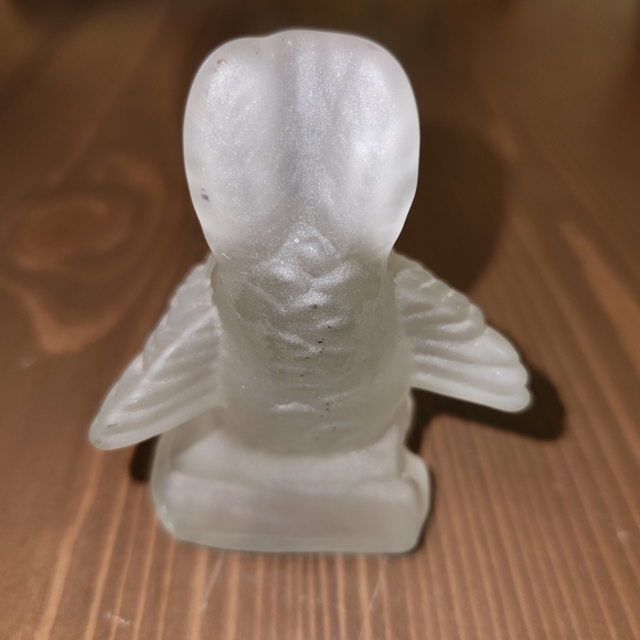 VINTAGE 1979 GOEBEL FROSTED CLEAR GLASS BIRD FIGURINE VINTAGE GLASS PAPERWEIGHT - Picture 7 of 12